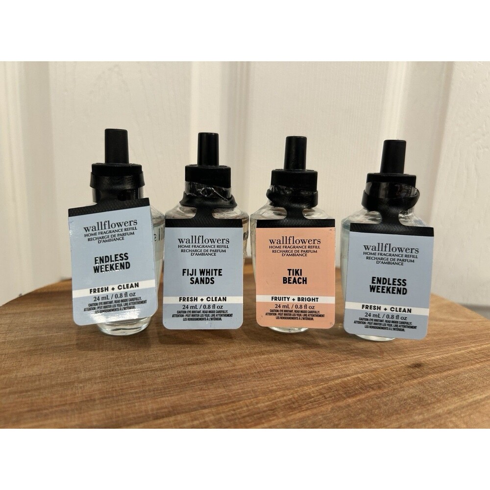 NEW SEALED 4 pk Mixed Leisure Scents Bath & Body Works Wallflowers Bulb Refills